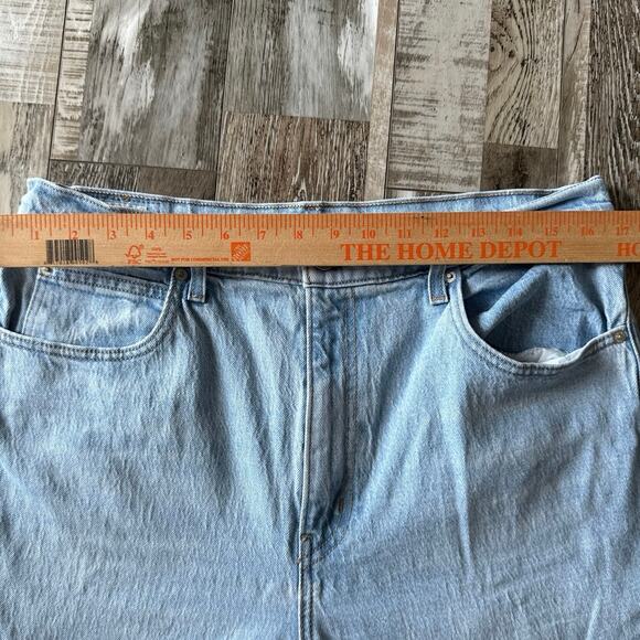 Levi’s Premium 70s High Rise Straight Denim Jeans Womens Plus 32 Raw Hem Cropped - Picture 12 of 12